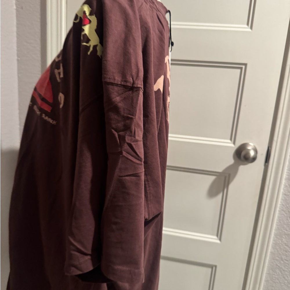 NEW SABBI Palm Beach Ranch Brown 'BBT Rodeo' Graphic woman’s Shirt - Picture 4 of 9